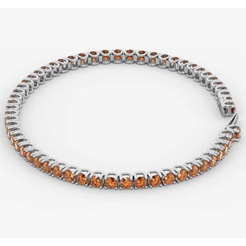 Orange Saphir Tennis Armband Damen 5.90 Karat Weißgold 14K Neu - harrychadent.ch