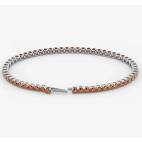 Orange Saphir Tennis Armband Damen 5.90 Karat Weißgold 14K Neu - harrychadent.ch