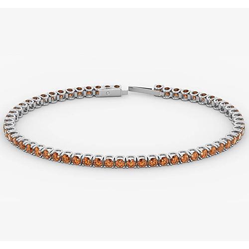 Orange Saphir Tennis Armband Damen 5.90 Karat Weißgold 14K Neu - harrychadent.ch