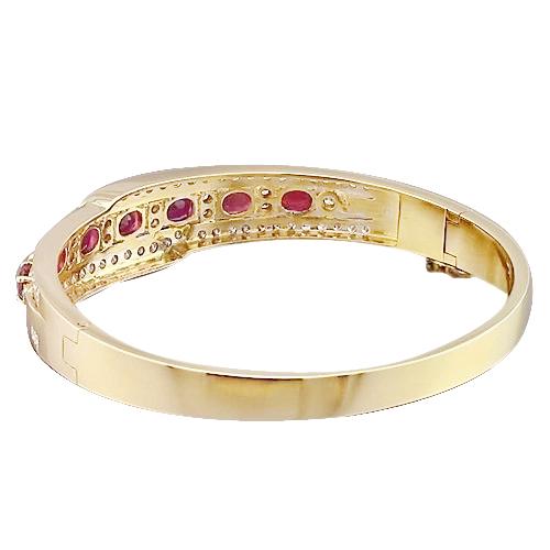 Ovaler Rubin-Diamant-Armreif 20 Karat Gelbgold 14K - harrychadent.ch