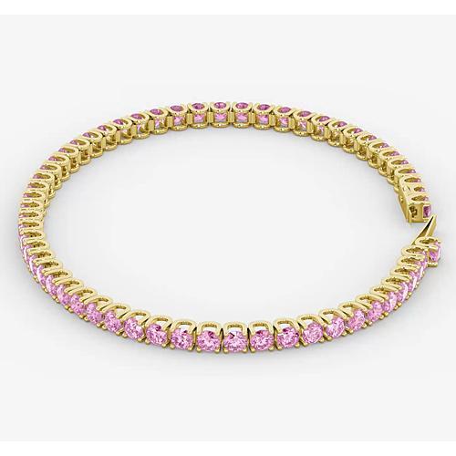 Pink Sapphire Tennis Armband 5.90 Karat Damen Weißgold Schmuck - harrychadent.ch