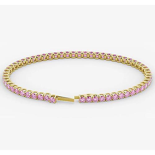 Pink Sapphire Tennis Armband 5.90 Karat Damen Weißgold Schmuck - harrychadent.ch