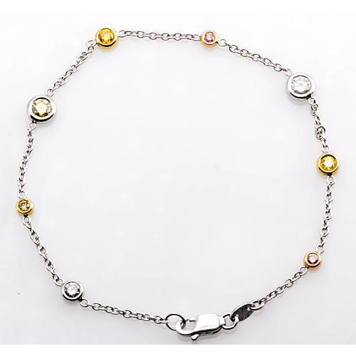 Rosa & Gelbes Saphir-Diamant-Armband 2.95 Karat Damen Schmuck - harrychadent.ch