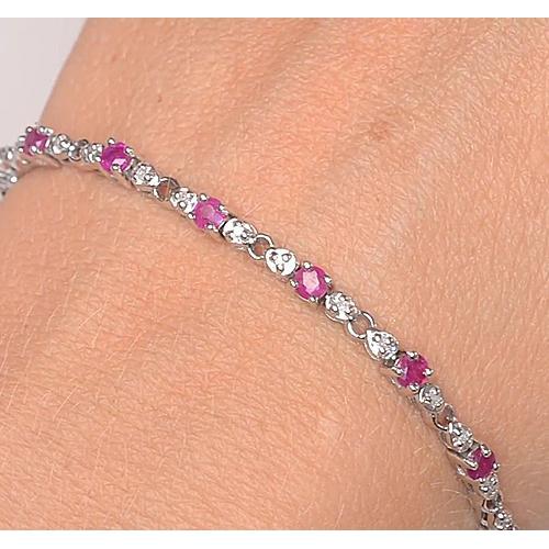 Rosa Saphir Diamant Tennisarmband 9 Karat Damen Schmuck Neu - harrychadent.ch