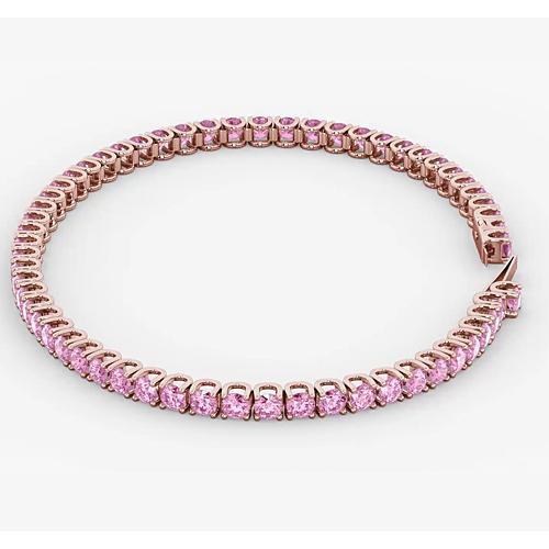 Rosa Saphir Tennisarmband Roségold 14K 5,90 Karat Schmuck - harrychadent.ch