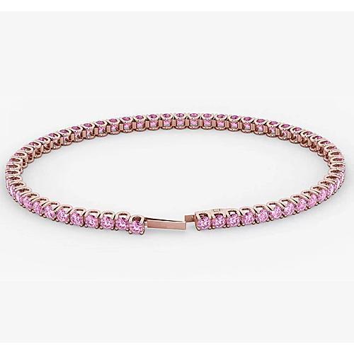 Rosa Saphir Tennisarmband Roségold 14K 5,90 Karat Schmuck - harrychadent.ch