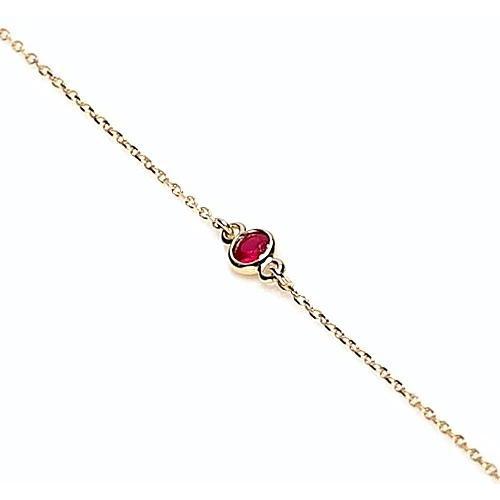 Rubin Lünette Set Armband 1,50 Karat Gelbgold 14K - harrychadent.ch