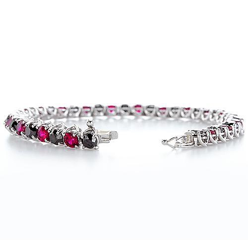 Ruby & Black Diamant Tennisarmband Krappenset 11,70 Karat - harrychadent.ch