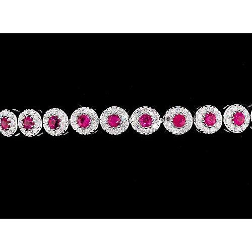 Tennis Armband 12 Karat Zinken Set Rosa Saphir Weißgold 14K - harrychadent.ch