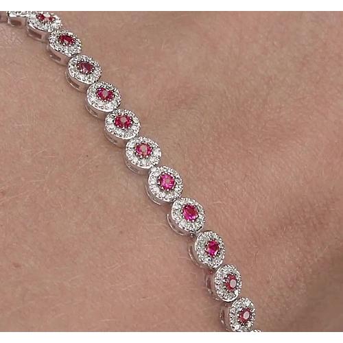 Tennis Armband 12 Karat Zinken Set Rosa Saphir Weißgold 14K - harrychadent.ch
