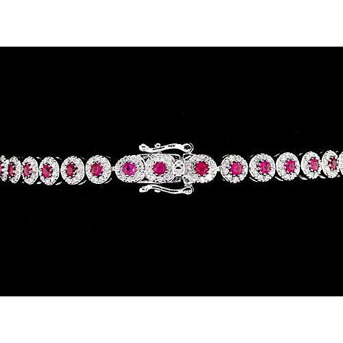 Tennis Armband 12 Karat Zinken Set Rosa Saphir Weißgold 14K - harrychadent.ch