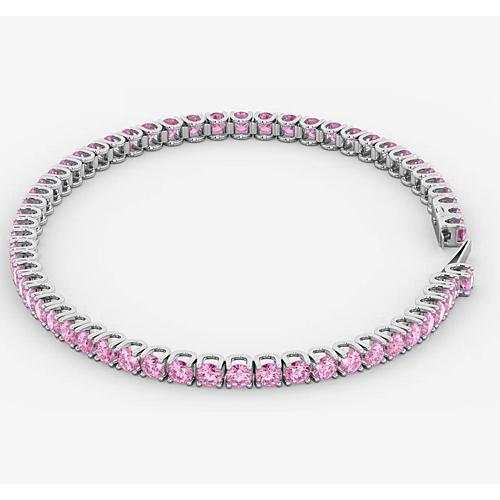 Tennisarmband Rosa Saphir 5.90 Karat Weißgold Damen Schmuck - harrychadent.ch