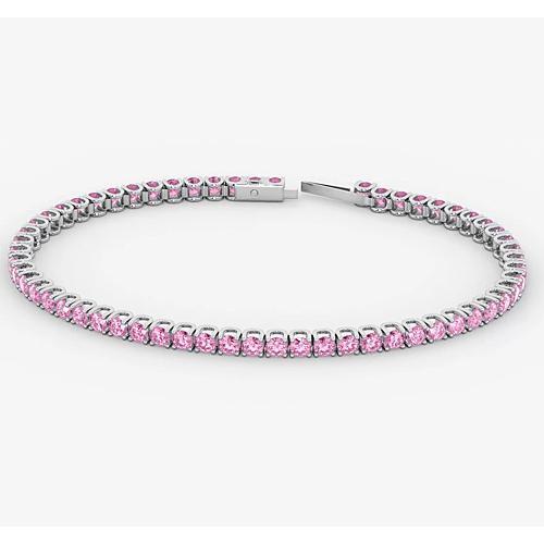 Tennisarmband Rosa Saphir 5.90 Karat Weißgold Damen Schmuck - harrychadent.ch