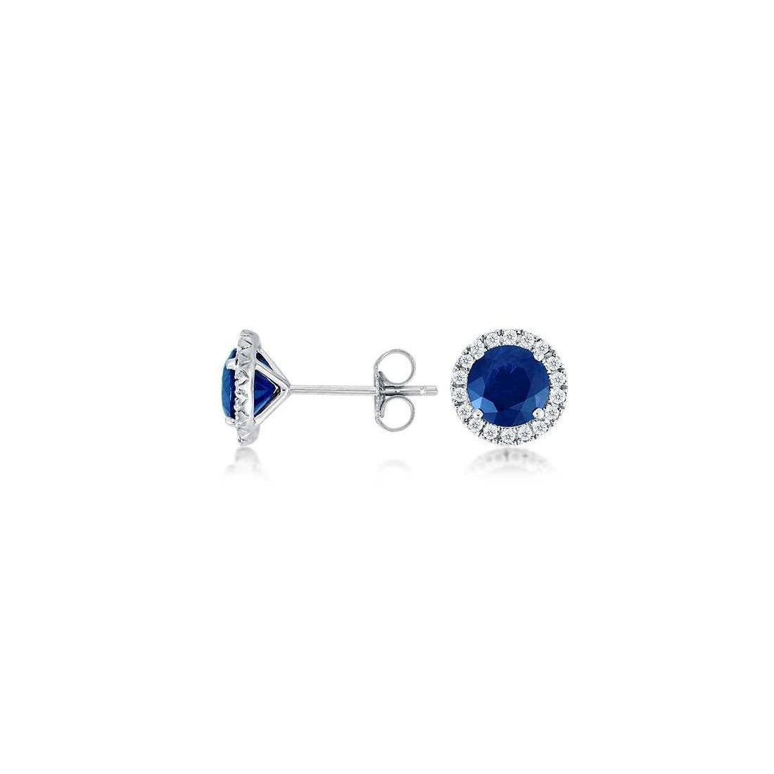 3 ct. srilankische Saphir-Diamant-Ohrstecker