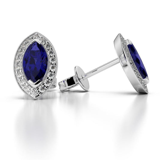echter marquise diamant 3.50Karat ohrring Vorderansicht