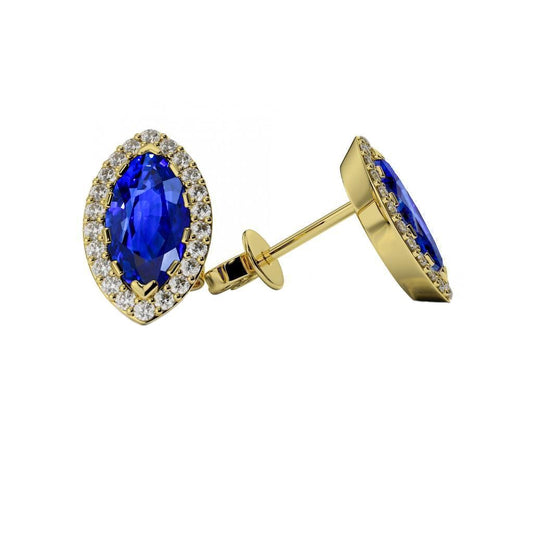 echter marquise diamant 4Karat ohrring Vorderansicht