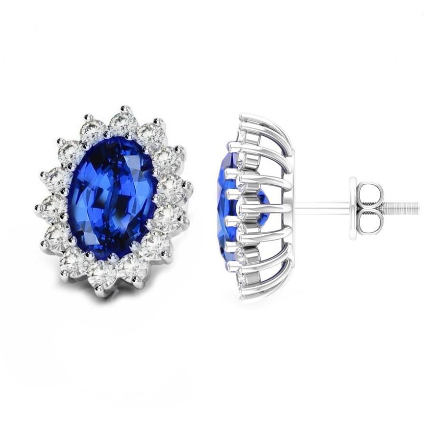 4,30 ct Sri Lanka Blue Saphir Diamanten Damen Ohrstecker - harrychadent.ch