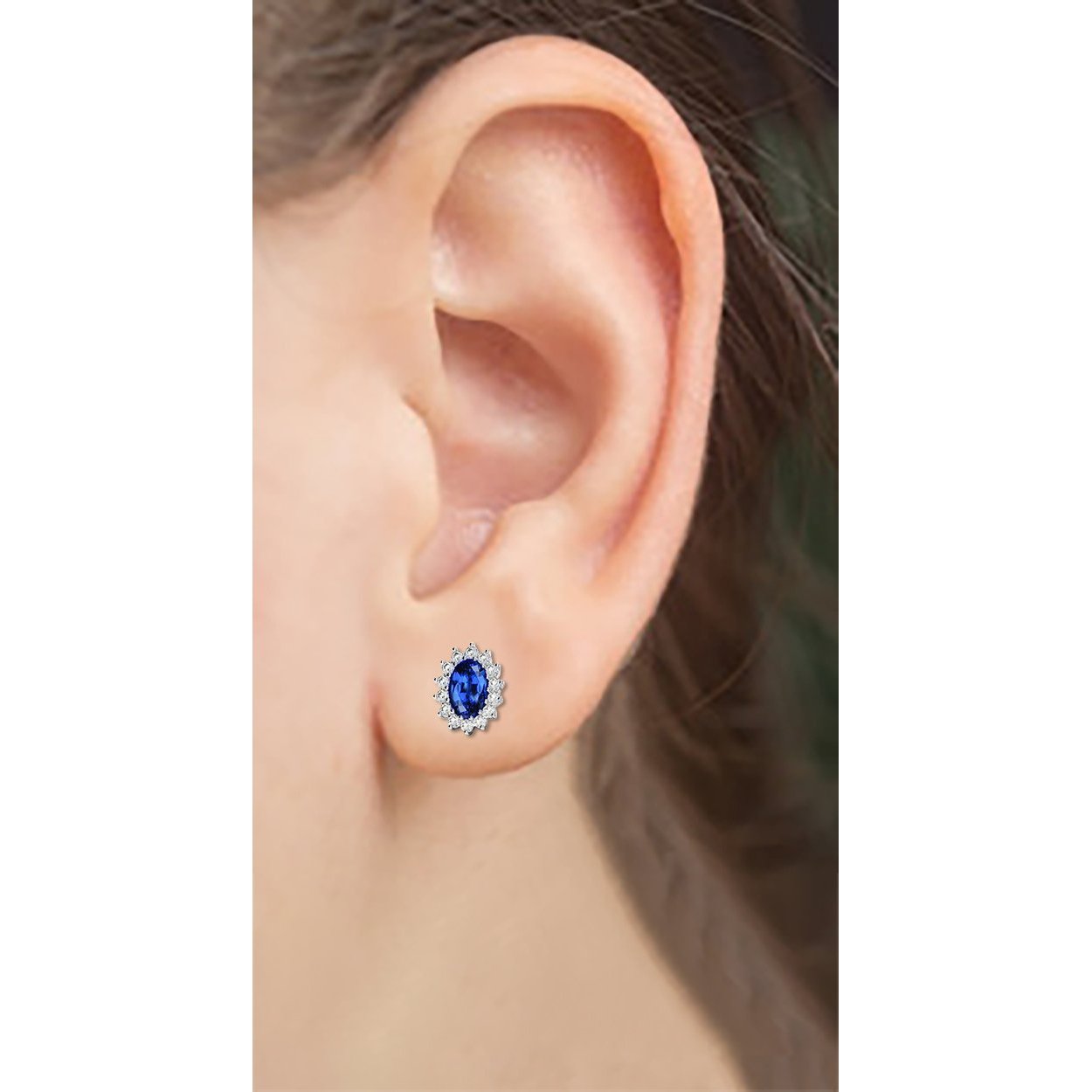 4,30 ct Sri Lanka Blue Saphir Diamanten Damen Ohrstecker - harrychadent.ch