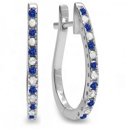 Creolen mit 2,60 ct Ceylon-Saphir und Diamant