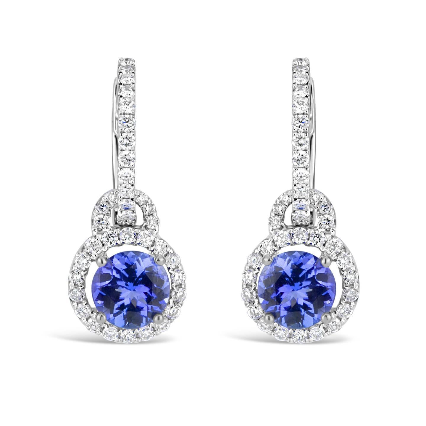 Damen Ohrhänger 5,50 Karat Tansanit mit Diamanten Neu - harrychadent.ch