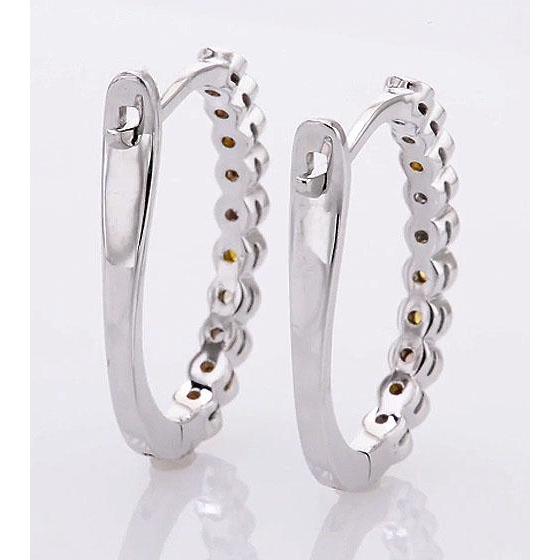 Diamant Runde Creolen 2 Karat Saphire Weißgold 14K - harrychadent.ch