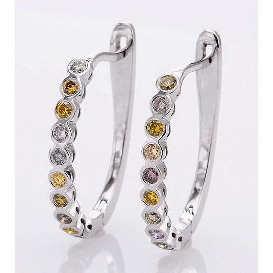 Diamant Runde Creolen 2 Karat Saphire Weißgold 14K - harrychadent.ch