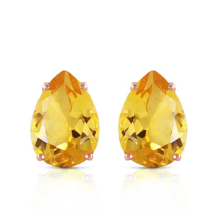 Krappenset Birnenschliff 41 Kt Citrin Ohrstecker Gelbgold 14K - harrychadent.ch