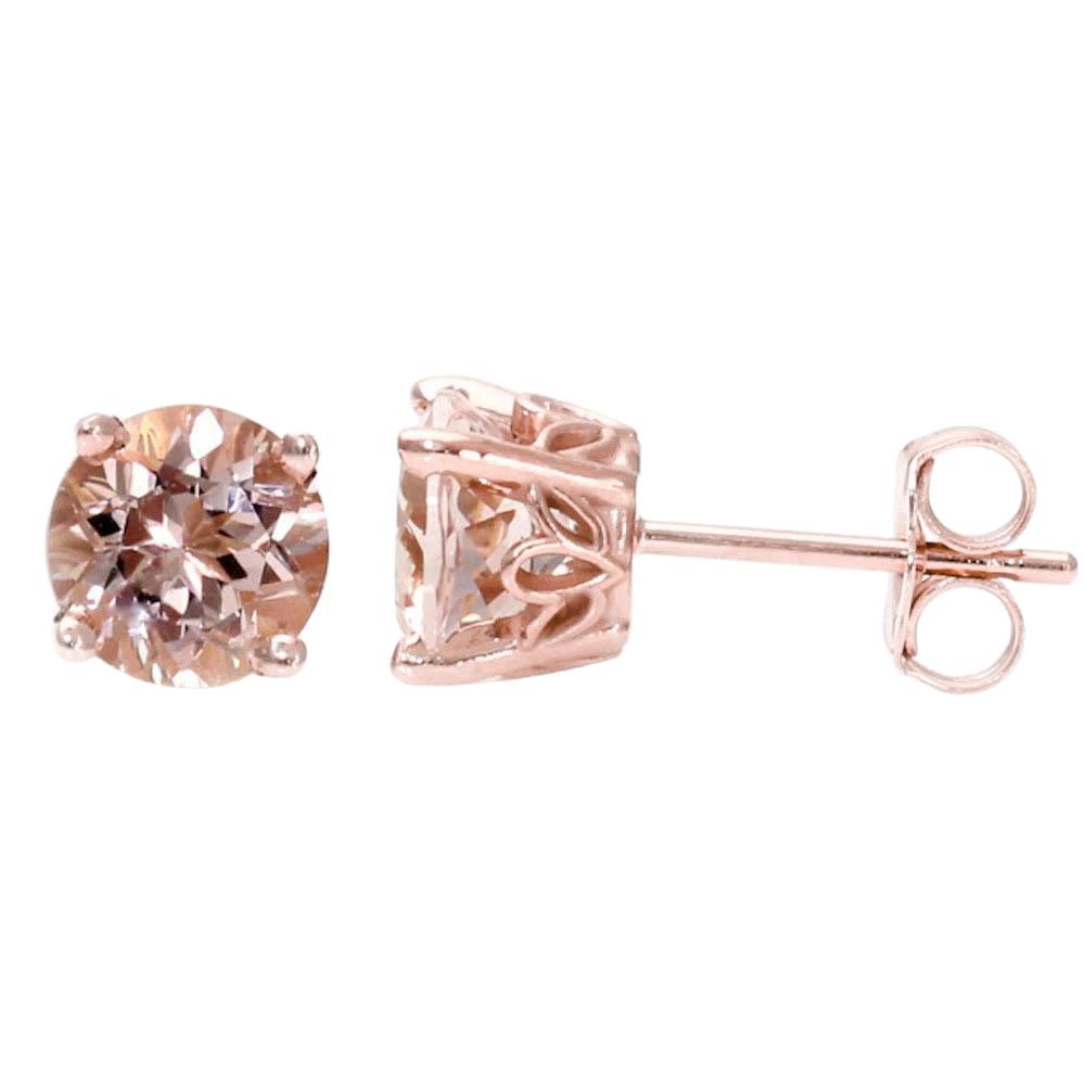 Solitaire Morganit 13 Karat Damen Ohrstecker Gold Rose 14K - harrychadent.ch