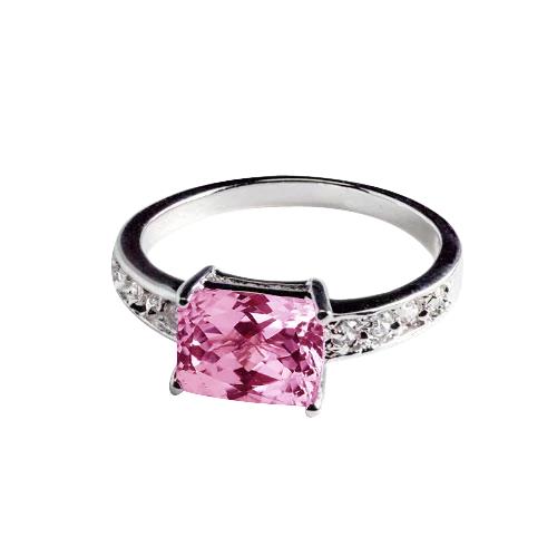 12,50 Karat Krappenset Rosa Kunzit und Diamanten Ring Weißgold 14K - harrychadent.ch
