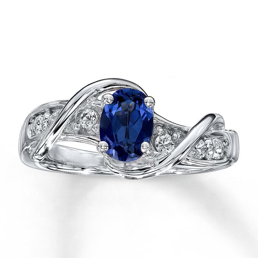 1.80 Kt. Ceylon Saphir und Diamanten Jubiläumsring Weißgold 14K - harrychadent.ch