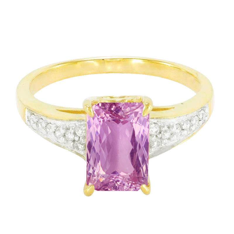 20.70 Ct Rosa Kunzit Und Diamanten Ring Zweifarbiger 14K Edelstein - harrychadent.ch