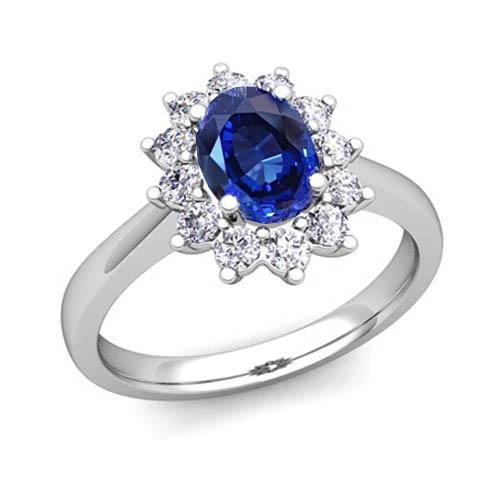 2,50 karat oval ceylon saphir mit diamanten ehering14k