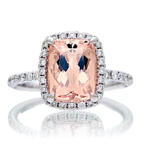 25,25 Karat Morganit und Diamanten Ehering Gold Weiß 14K - harrychadent.ch