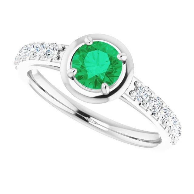 2.25 Karat Grüner Smaragd-Diamant-Ring Weißgold 14K - harrychadent.ch