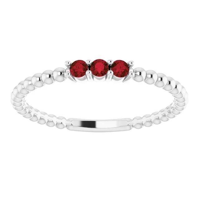 3 Steinring rund burmesische Rubine 0,75 Karat Perlenschmuck Neu - harrychadent.ch
