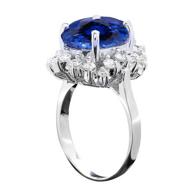 4 Karat Sri Lanka Saphir Runde Diamanten Verlobungsring Gold 14K