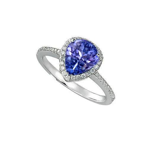 5,75 ct Solitär mit Akzent Tansanit mit Diamanten Ring Gold - harrychadent.ch