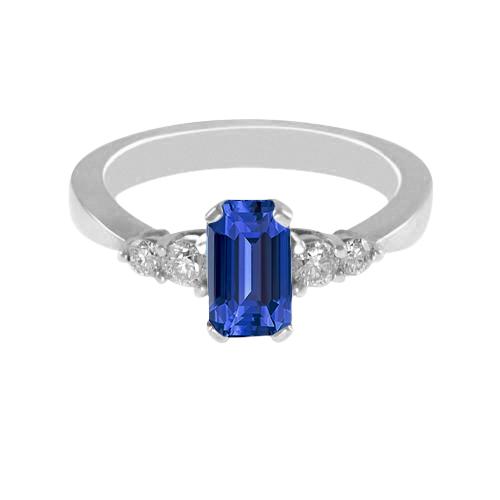Blauer Saphir Jubiläumsring Runder Diamant Konischer Schaft 1,75 Karat - harrychadent.ch