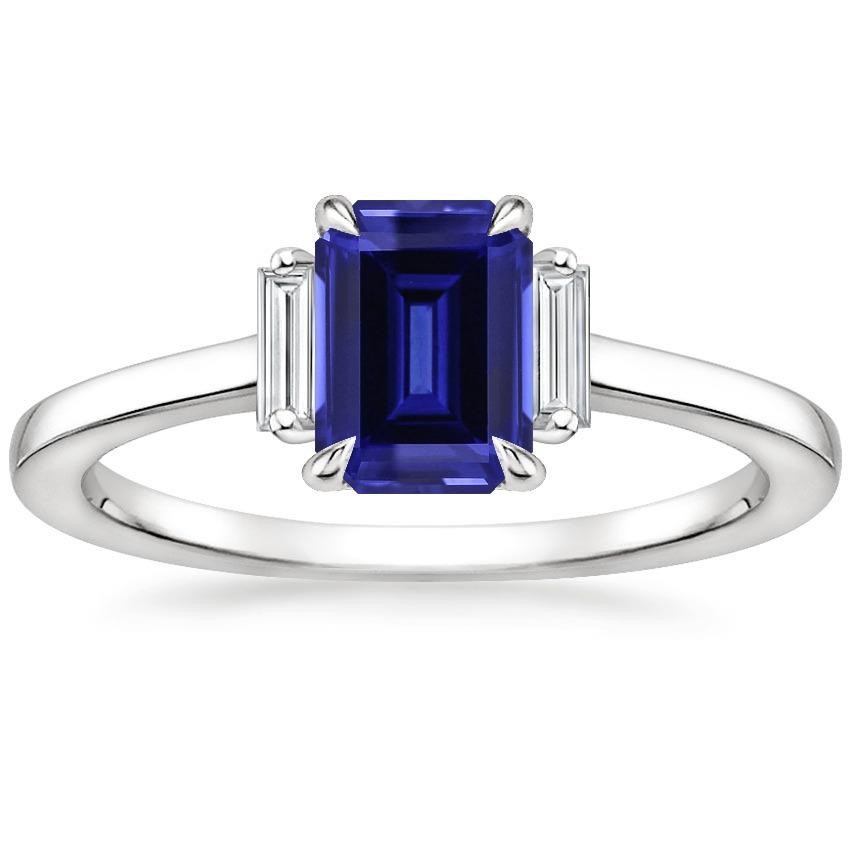 Ceylon Blue Sapphire Diamant 3 Stone Ring 2,50 Karat Krappenset - harrychadent.ch