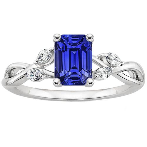 Ceylon Saphir Jubiläumsring mit Marquise Diamanten 4 Karat