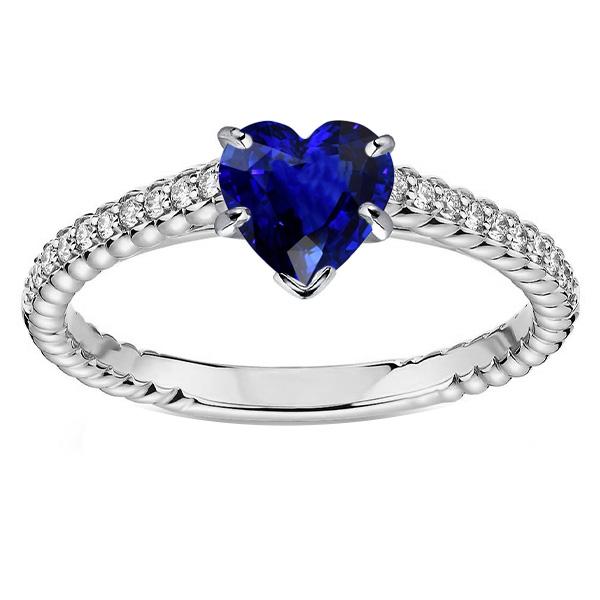 Ceylon Saphir Solitaire Ring & Pave Set Diamantakzente 2,50 Karat - harrychadent.ch