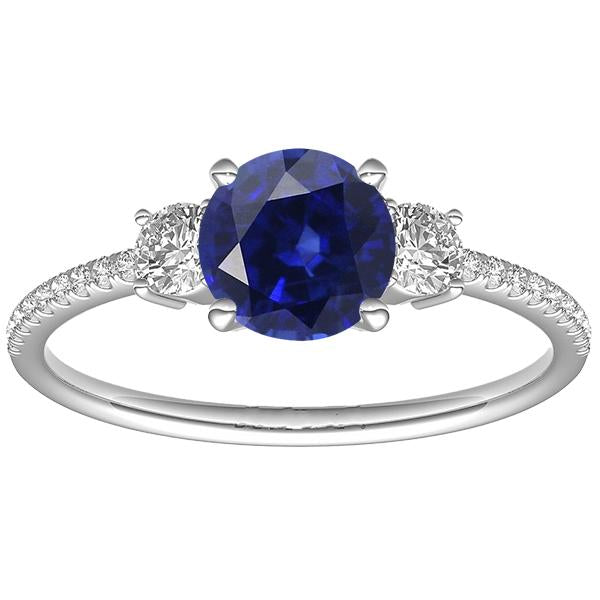 Damen Diamant Saphir Ring 3,50 Karat Gold im Rundschliff mit Akzenten - harrychadent.ch
