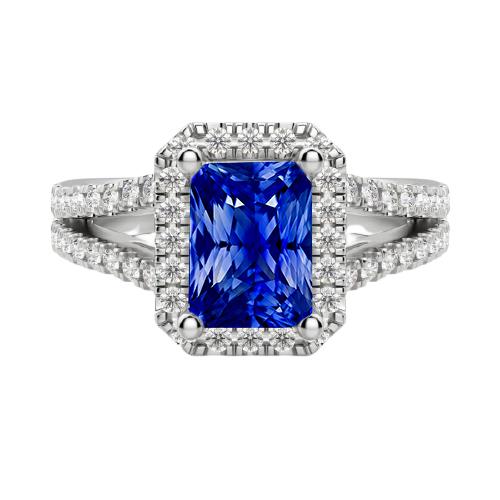 Damen Halo Ring Runder Diamant Radiant Cut Saphir Schmuck 3,50 Karat - harrychadent.ch