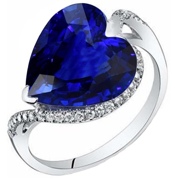 Damen Herz Edelstein Ceylon Saphir Ring 6 Karat Twisted Style - harrychadent.ch