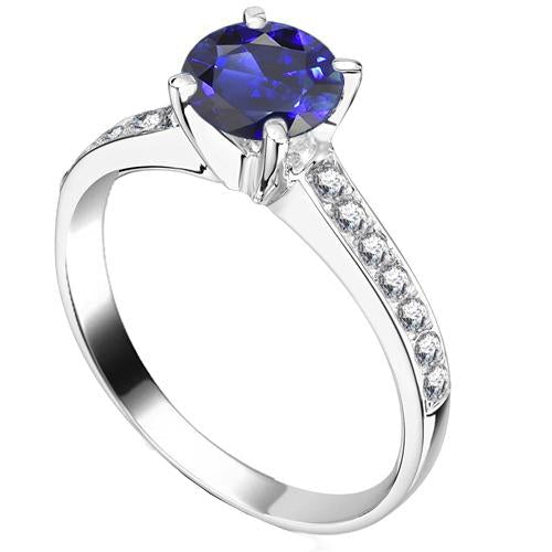 Damen Saphir Verlobungsring 2,50 Karat Runder Diamant Akzent - harrychadent.ch