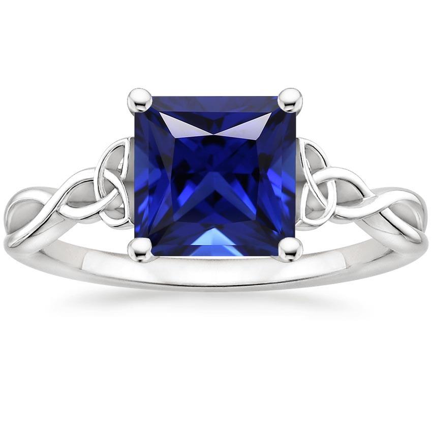 Damen Solitärring Blauer Saphir 5 Karat Princess Cut - harrychadent.ch