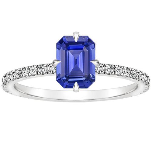 Damen Verlobungsring Weißgold Blauer Saphir & Diamant 4 Karat - harrychadent.ch