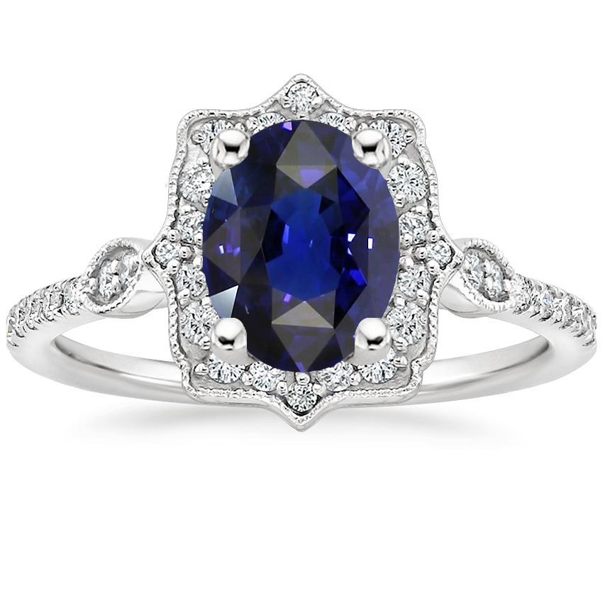 Diamant Halo Oval Ceylon Saphir Ring 4 Karat Schmuck Gold - harrychadent.ch