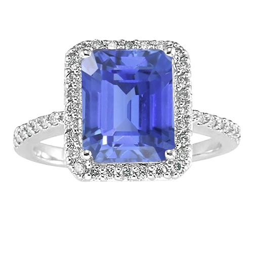 Diamant Halo Smaragd Sri Lanka Saphir Ring 4,50 Karat Gold - harrychadent.ch
