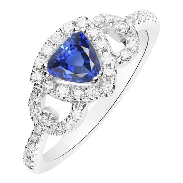 Diamant Halo Trillion Srilanka Saphir Ring 3 Karat akzentuierter Schmuck - harrychadent.ch